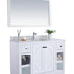Laviva Odyssey 48" White Bathroom Vanity with Black Wood Marble Countertop 313613-48W-BW