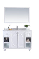 Laviva Odyssey 48" White Bathroom Vanity with White Carrara Marble Countertop 313613-48W-WC