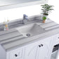 Laviva Odyssey 48" White Bathroom Vanity with White Stripes Marble Countertop 313613-48W-WS