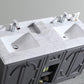 Laviva Odyssey 60" Maple Grey Double Sink Bathroom Vanity with White Carrara Marble Countertop 313613-60G-WC