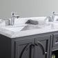 Laviva Odyssey 60" Maple Grey Double Sink Bathroom Vanity with White Carrara Marble Countertop 313613-60G-WC