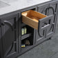 Laviva Odyssey 60" Maple Grey Double Sink Bathroom Vanity with White Carrara Marble Countertop 313613-60G-WC