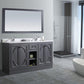 Laviva Odyssey 60" Maple Grey Double Sink Bathroom Vanity with White Stripes Marble Countertop 313613-60G-WS