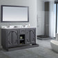 Laviva Odyssey 60" Maple Grey Double Sink Bathroom Vanity with White Stripes Marble Countertop 313613-60G-WS