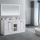 Laviva Odyssey 60" White Double Sink Bathroom Vanity with Black Wood Marble Countertop 313613-60W-BW