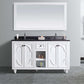 Laviva Odyssey 60" White Double Sink Bathroom Vanity with Black Wood Marble Countertop 313613-60W-BW