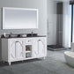 Laviva Odyssey 60" White Double Sink Bathroom Vanity with Black Wood Marble Countertop 313613-60W-BW
