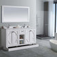 Laviva Odyssey 60" White Double Sink Bathroom Vanity with Black Wood Marble Countertop 313613-60W-BW