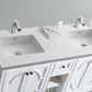 Laviva Odyssey 60" White Double Sink Bathroom Vanity with Matte White VIVA Stone Solid Surface Countertop 313613-60W-MW