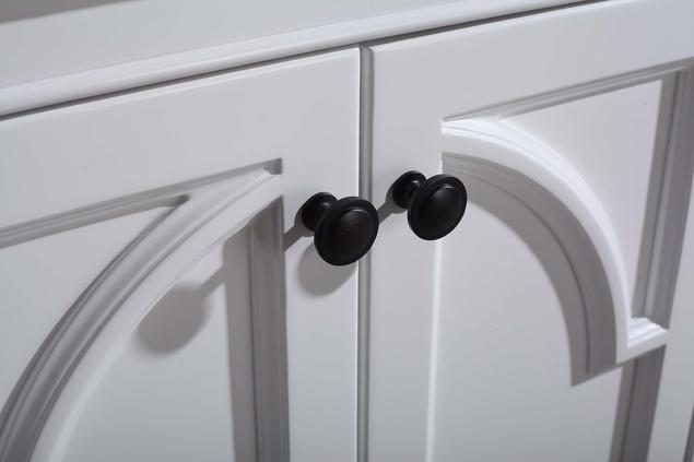 Laviva Odyssey 60" White Double Sink Bathroom Vanity with White Stripes Marble Countertop 313613-60W-WS