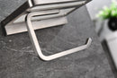 Lexora Bagno Bianca Stainless Steel White Glass Shelf w/ Toilet Paper Holder - Brushed Nickel LSP18152BN-WG