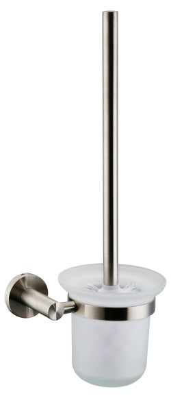 Lexora Bagno Nera Stainless Steel Toilet Brush - Satin Nickel LB16152SN