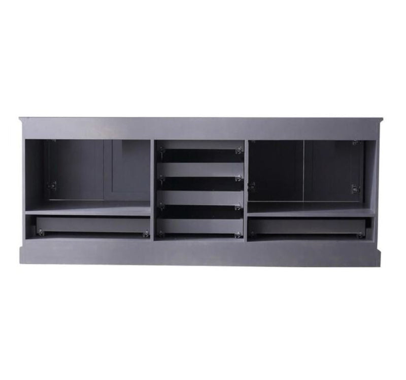 Lexora Dukes 80" Dark Grey Double Vanity, no Top and 30" Mirrors LD342280DB00M30