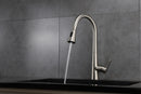 Lexora Furio Brass Kitchen Faucet w/ Pull Out Sprayer - Brushed Nickel LKFS7011BN