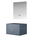 Lexora Geneva 30" Dark Grey Single Vanity, no Top and 30" LED Mirror LG192230DB00LM30