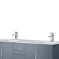 Lexora Geneva 60" Dark Grey Double Vanity, White Carrara Marble Top, White Square Sinks and no Mirror LG192260DBDS000