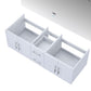 Lexora Geneva 60" Glossy White Double Vanity, no Top and 60" LED Mirror LG192260DM00LM60