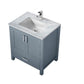Lexora Jacques 30" Dark Grey Single Vanity, White Carrara Marble Top, White Square Sink and No Mirror LJ342230SBDS000