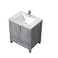 Lexora Jacques 30" Distressed Grey Single Vanity, White Carrara Marble Top, White Square Sink and no Mirror LJ342230SDDS000