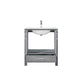Lexora Jacques 30" Distressed Grey Single Vanity, White Carrara Marble Top, White Square Sink and no Mirror LJ342230SDDS000