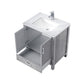 Lexora Jacques 30" Distressed Grey Single Vanity, White Carrara Marble Top, White Square Sink and no Mirror LJ342230SDDS000