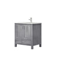 Lexora Jacques 30" Distressed Grey Single Vanity, White Carrara Marble Top, White Square Sink and no Mirror LJ342230SDDS000