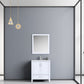 Lexora Jacques 30" White Single Vanity White, no Top and 28" Mirror LJ342230SA00M28