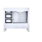 Lexora Jacques 36" White Single Vanity, White Carrara Marble Top, White Square Sink and no Mirror - Left Version LJ342236SADS000-L