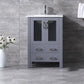 Lexora Volez 24" Dark Grey Single Vanity, Integrated Top, White Integrated Square Sink and no Mirror LV341824SBES000