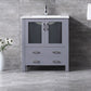 Lexora Volez 30" Dark Grey Single Vanity, Integrated Top, White Integrated Square Sink and no Mirror LV341830SBES000