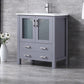 Lexora Volez 30" Dark Grey Single Vanity, Integrated Top, White Integrated Square Sink and no Mirror LV341830SBES000