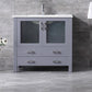 Lexora Volez 36" Dark Grey Single Vanity, Integrated Top, White Integrated Square Sink and no Mirror LV341836SBES000