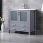 Lexora Volez 36" Dark Grey Single Vanity, Integrated Top, White Integrated Square Sink and no Mirror LV341836SBES000