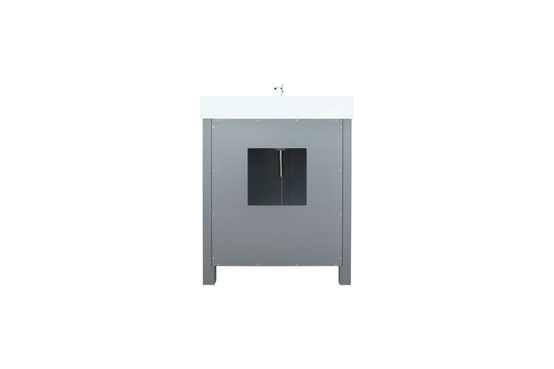Lexora Ziva 30" Dark Grey Single Vanity, Cultured Marble Top, White Square Sink and no Mirror LZV352230SBJS000