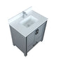 Lexora Ziva 30" Dark Grey Single Vanity, Cultured Marble Top, White Square Sink and no Mirror LZV352230SBJS000