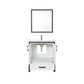 Lexora Ziva 30" White Single Vanity, Cultured Marble Top, White Square Sink and 28" Mirror LZV352230SAJSM28
