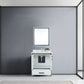 Lexora Ziva 30" White Single Vanity, Cultured Marble Top, White Square Sink and 28" Mirror LZV352230SAJSM28