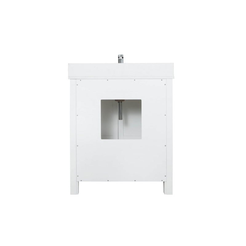 Lexora Ziva 30" White Single Vanity, Cultured Marble Top, White Square Sink and no Mirror LZV352230SAJS000