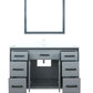 Lexora Ziva 48" Dark Grey Single Vanity, Cultured Marble Top, White Square Sink and 34" Mirror LZV352248SBJSM34