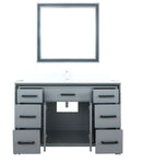 Lexora Ziva 48" Dark Grey Single Vanity, Cultured Marble Top, White Square Sink and 34" Mirror LZV352248SBJSM34