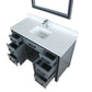 Lexora Ziva 48" Dark Grey Single Vanity, Cultured Marble Top, White Square Sink and 34" Mirror LZV352248SBJSM34