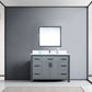 Lexora Ziva 48" Dark Grey Single Vanity, Cultured Marble Top, White Square Sink and 34" Mirror LZV352248SBJSM34