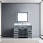 Lexora Ziva 48" Dark Grey Single Vanity, Cultured Marble Top, White Square Sink and 34" Mirror LZV352248SBJSM34