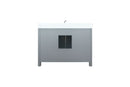 Lexora Ziva 48" Dark Grey Single Vanity, Cultured Marble Top, White Square Sink and no Mirror LZV352248SBJS000