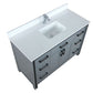 Lexora Ziva 48" Dark Grey Single Vanity, Cultured Marble Top, White Square Sink and no Mirror LZV352248SBJS000