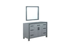 Lexora Ziva 48" Dark Grey Single Vanity, no Top and 34" Mirror LZV352248SB00M34