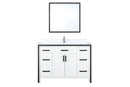 Lexora Ziva 48" White Single Vanity, Cultured Marble Top, White Square Sink and 34" Mirror LZV352248SAJSM34