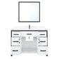 Lexora Ziva 48" White Single Vanity, Cultured Marble Top, White Square Sink and 34" Mirror LZV352248SAJSM34
