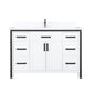 Lexora Ziva 48" White Single Vanity, Cultured Marble Top, White Square Sink and 34" Mirror LZV352248SAJSM34