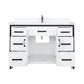Lexora Ziva 48" White Single Vanity, Cultured Marble Top, White Square Sink and 34" Mirror LZV352248SAJSM34